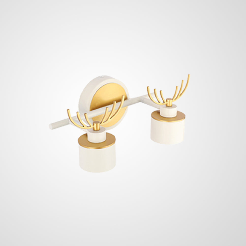 Leigh Modern Deer Metal/Acrylic Wall Lamp, Gold & White, Bathroom