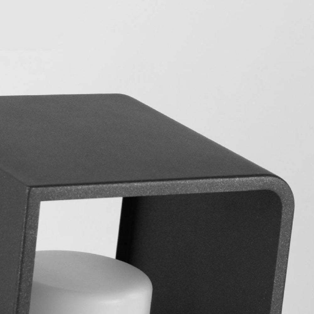Orr Minimalist Cuboid Candle Solar Outdoor Floor Lamp Black