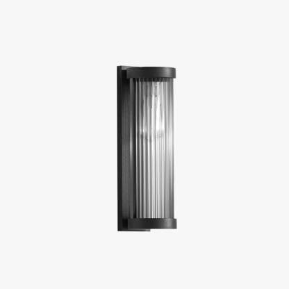 Orr Modern Cylindrical Metal/Glass Solar Waterproof Outdoor Wall Lamp, Black
