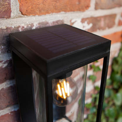 Orr Modern Rectangular Solar Waterproof Metal Glass Outdoor Wall Lamp