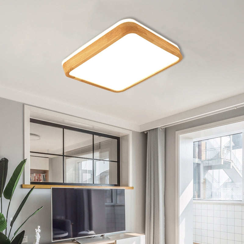 Ozawa wood flush mount ceiling light in living space