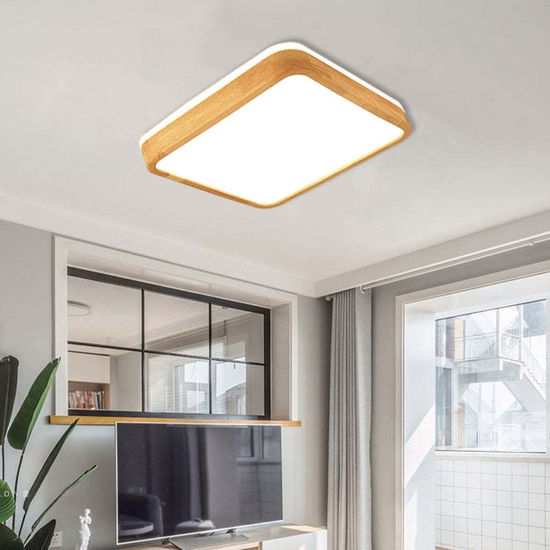 Ozawa wood flush mount ceiling light in living space