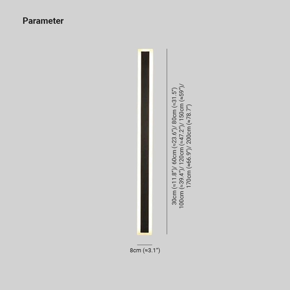 Edge Modern Outer Glow Linear Metal Outdoor Wall Light Dark Steel