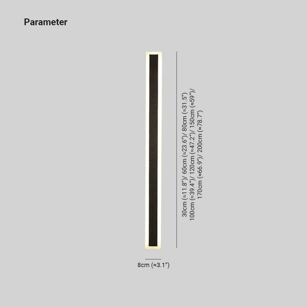 Edge Modern Outer Glow Linear Metal Outdoor Wall Light Dark Steel