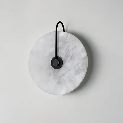 Jade Minimalism Gold Black Metal Alabaster Wall Lamp Bedroom Living Room