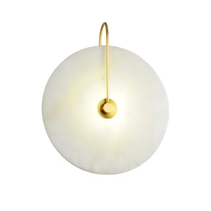 Jade Minimalism Gold Black Metal Alabaster Wall Lamp Bedroom Living Room