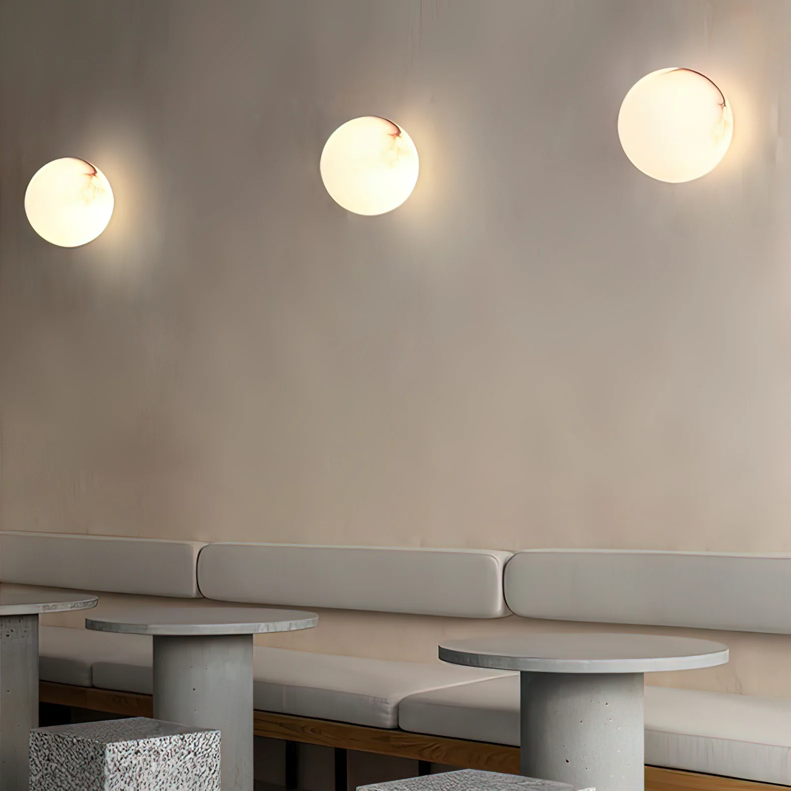Orr Modern Round Mini Resin Wall Light Bedroom Hallway Living Room