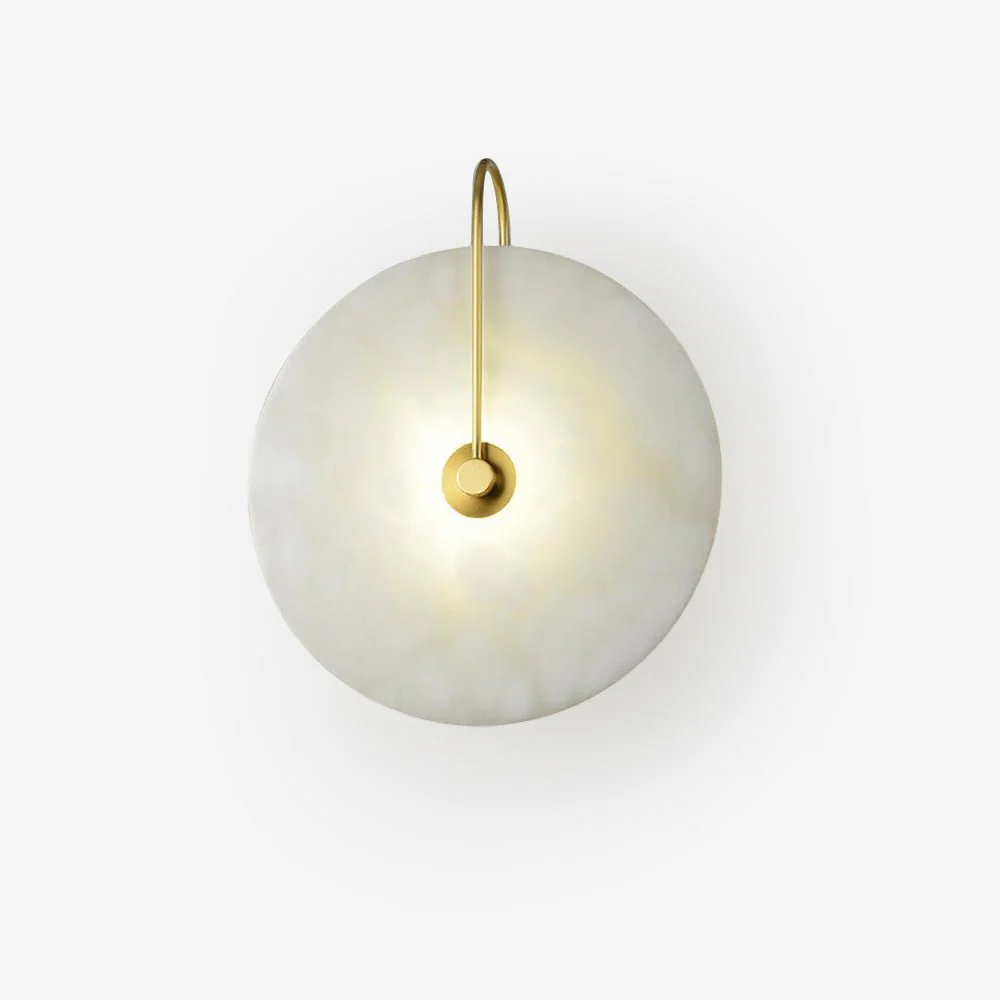 Jade Minimalism Gold Black Metal Alabaster Wall Lamp Bedroom Living Room