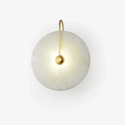 Jade Minimalism Gold Black Metal Alabaster Wall Lamp Bedroom Living Room