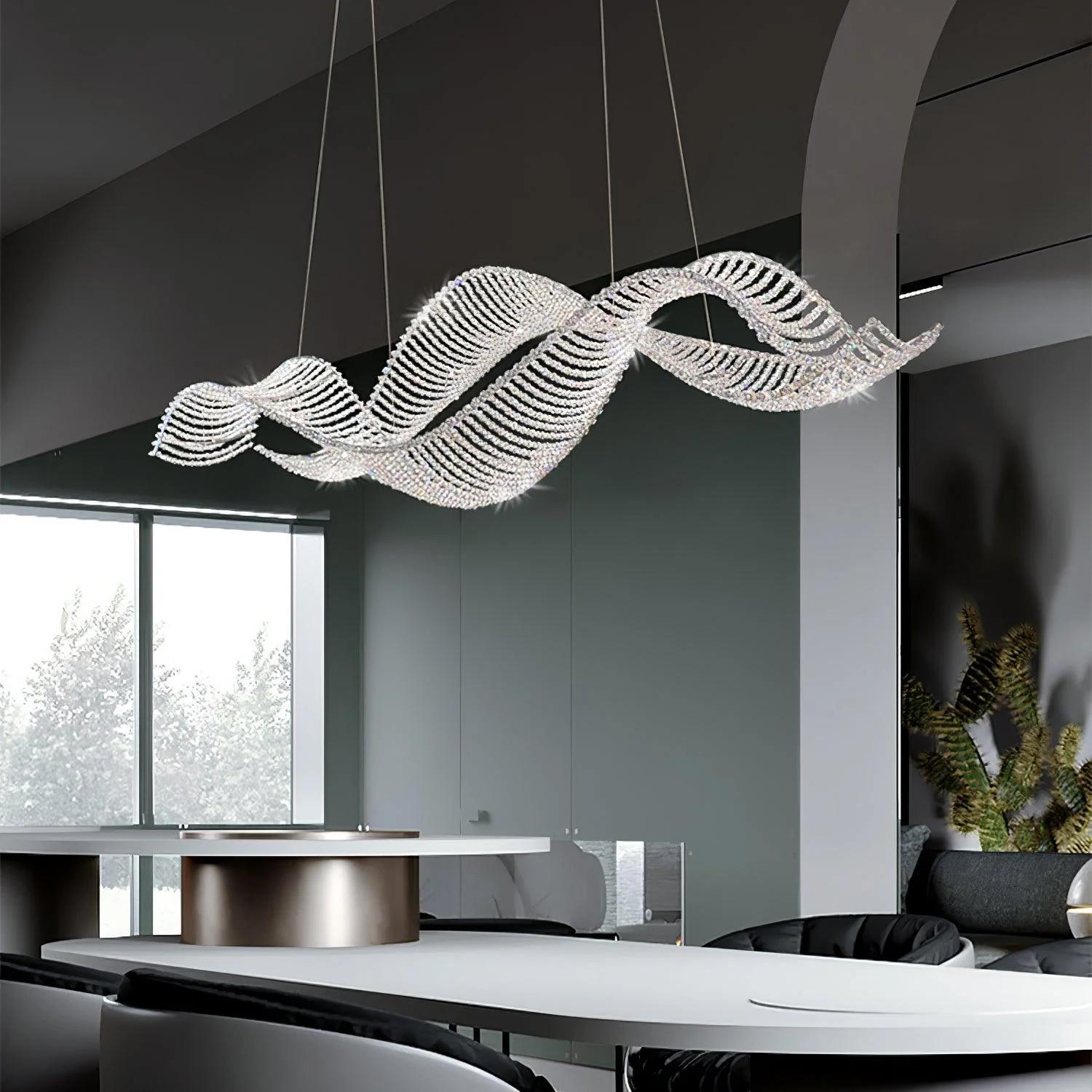 Marilyn Gorgeous Artistic Metal Crystal Chandelier Living Room Dining Room
