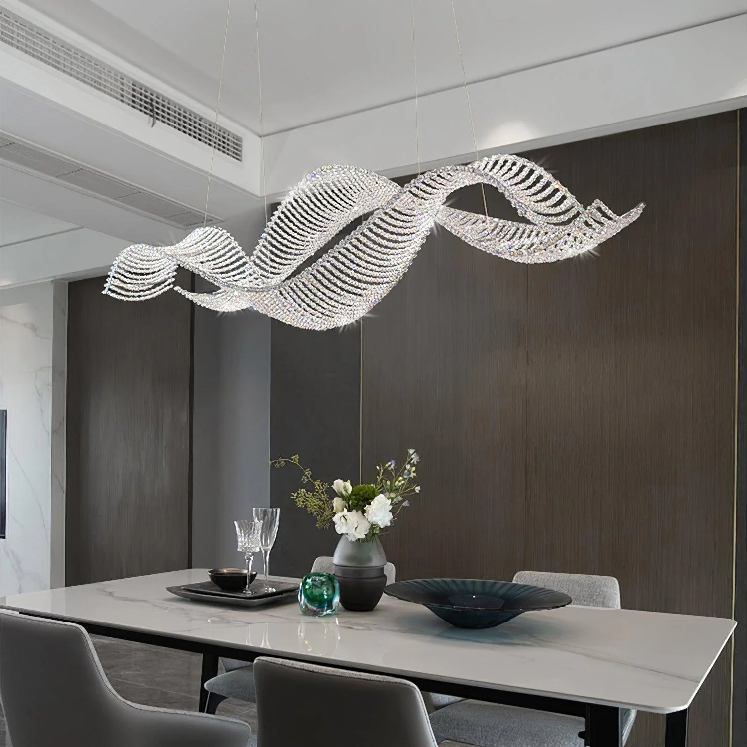 Marilyn Gorgeous Artistic Metal Crystal Chandelier Living Room Dining Room