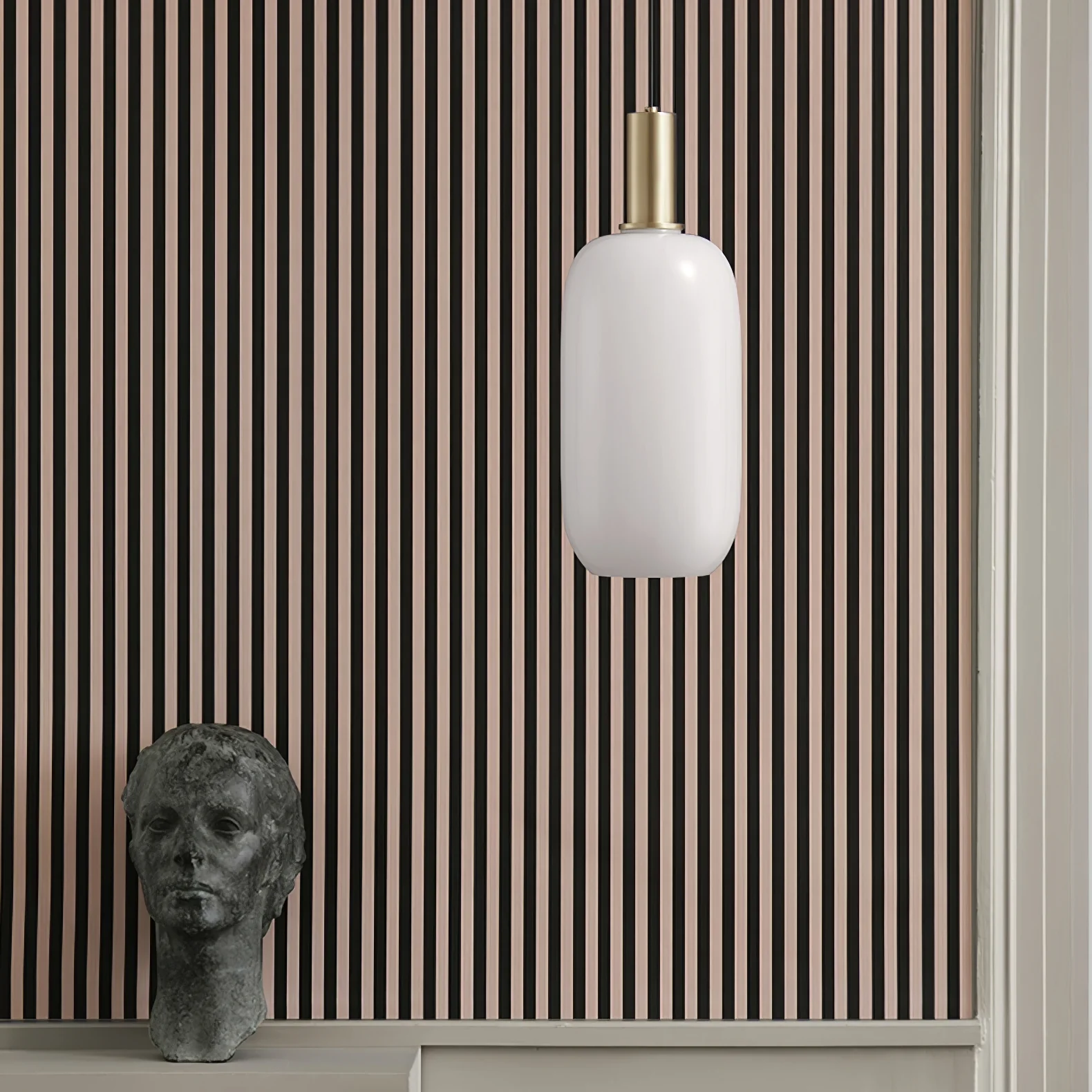 Hailie Minimalism Brass Glass Pendant Light Bedroom  Dining Room