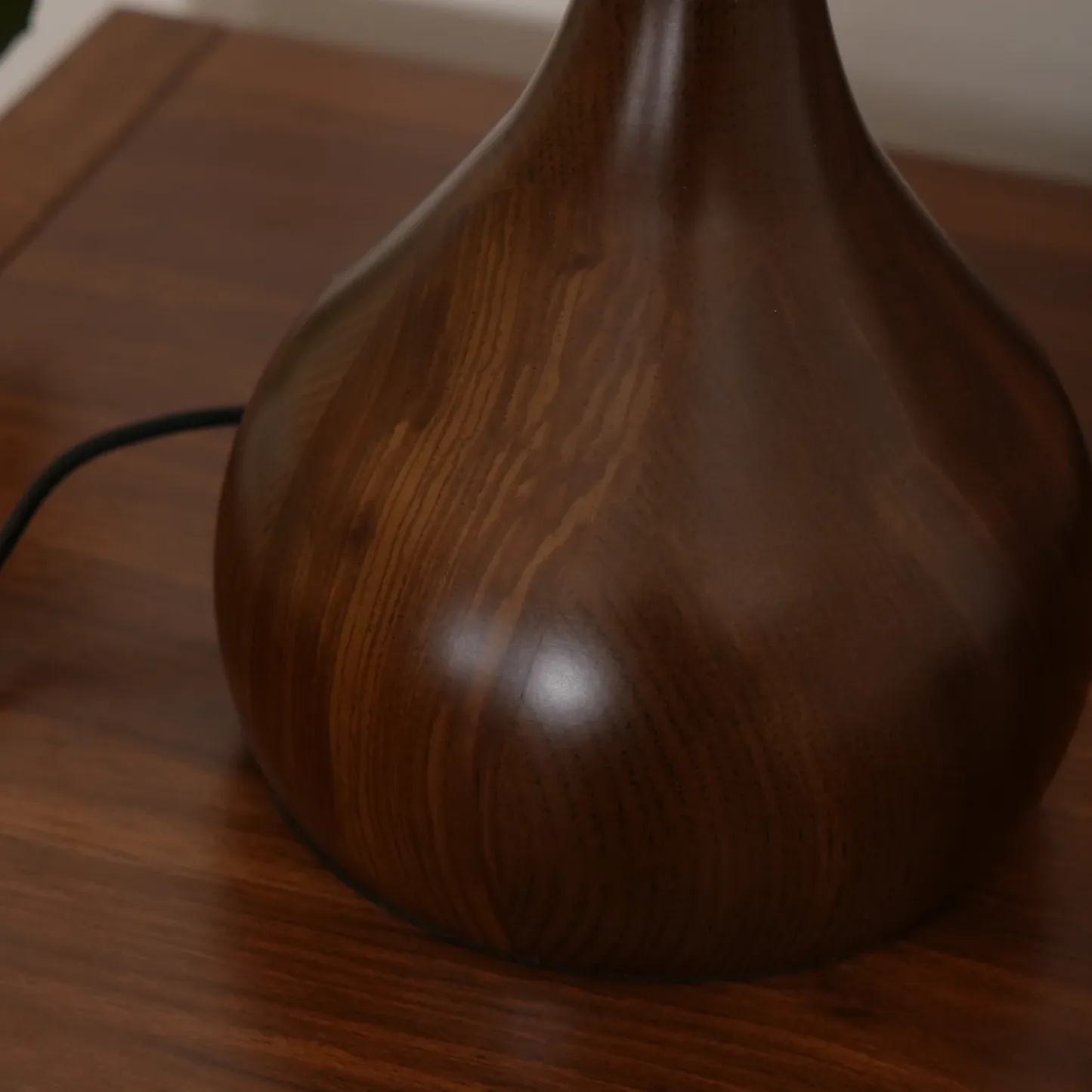Ozawa Vintage Glass Wood Brass Table Lamp Bedroom Dining Room