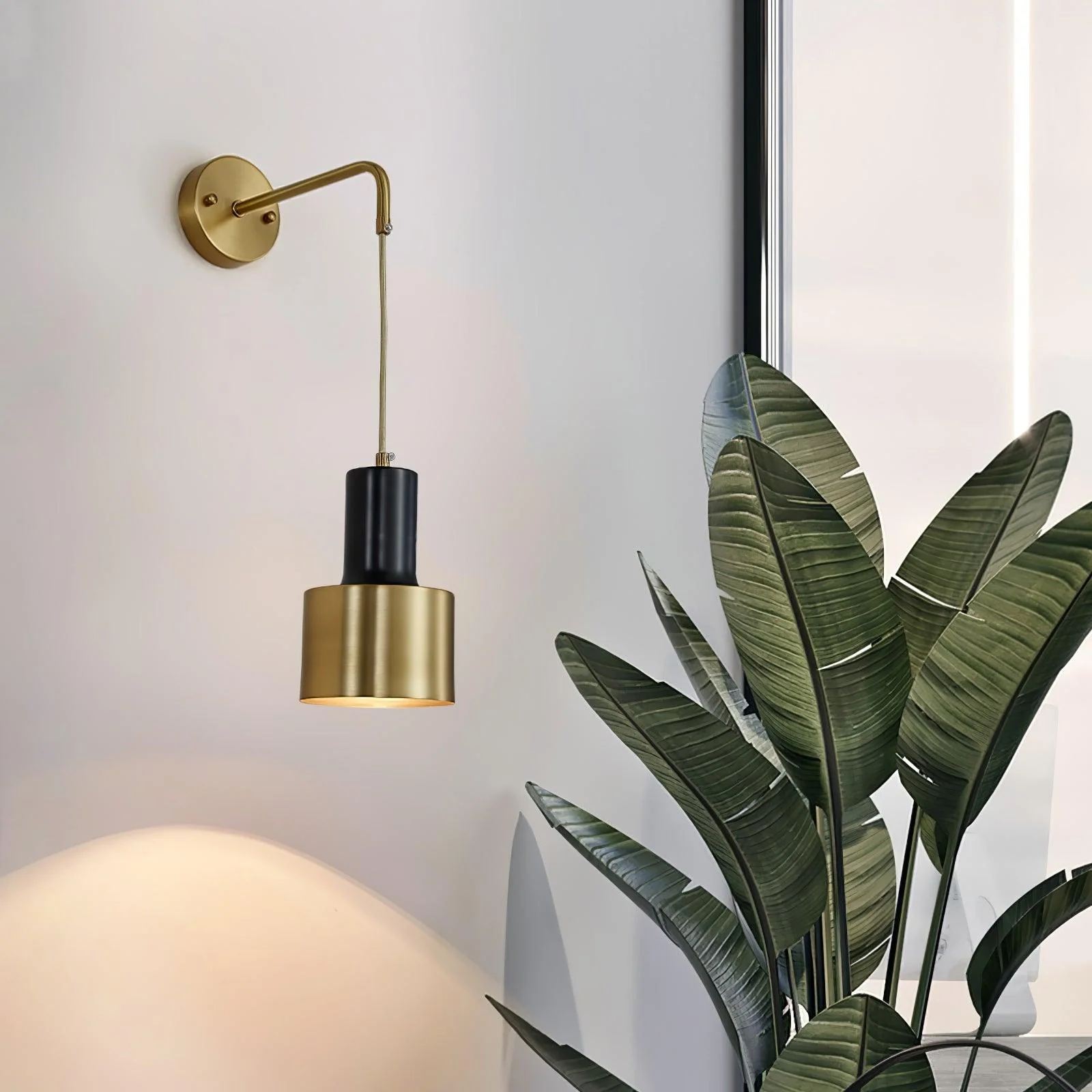 Orr Minimalism Brass Metal Black Wall Lamp Dining Room Bedroom