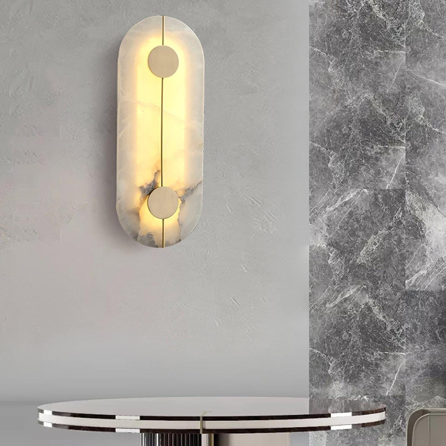 Jade Artistic Alabaster Brass Wall Lamp Hallway Bedside