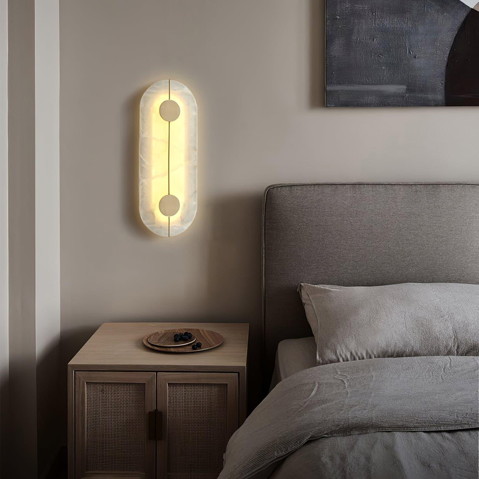 Jade Artistic Alabaster Brass Wall Lamp Hallway Bedside