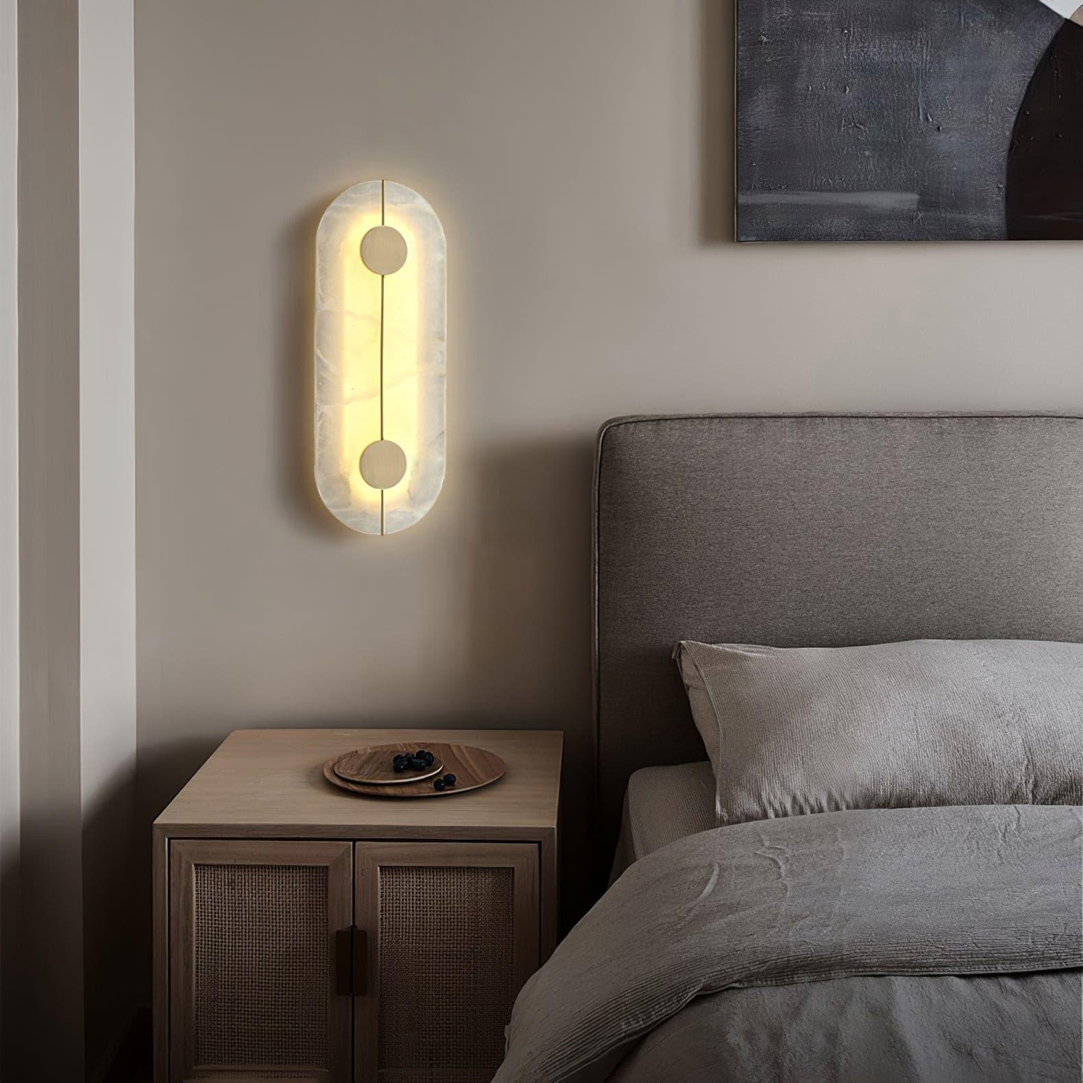 Jade Artistic Alabaster Brass Wall Lamp Hallway Bedside