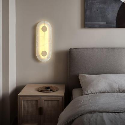 Jade Artistic Alabaster Brass Wall Lamp Hallway Bedside