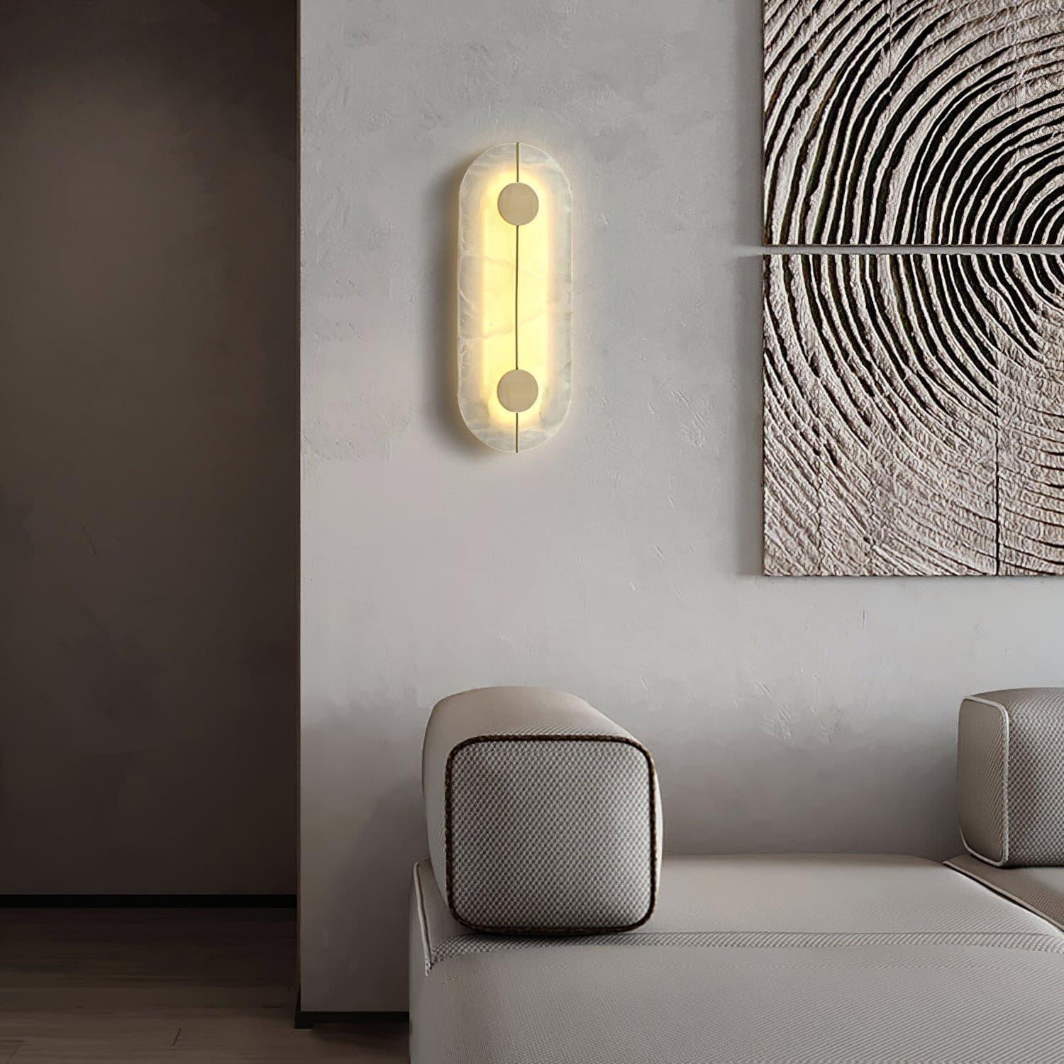 Jade Artistic Alabaster Brass Wall Lamp Hallway Bedside
