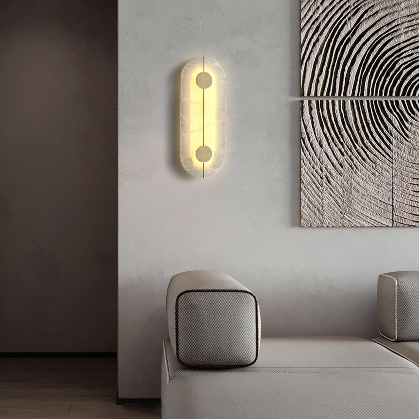 Jade Artistic Alabaster Brass Wall Lamp Hallway Bedside