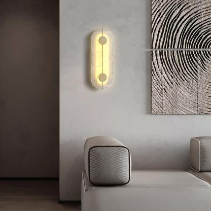 Jade Artistic Alabaster Brass Wall Lamp Hallway Bedside