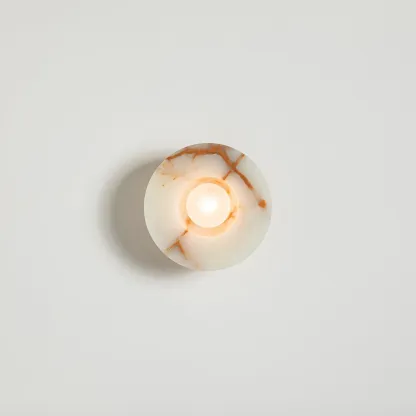 Elif Minimalism Unusual Marble Metal Wall Lamp Bedroom Dining Room