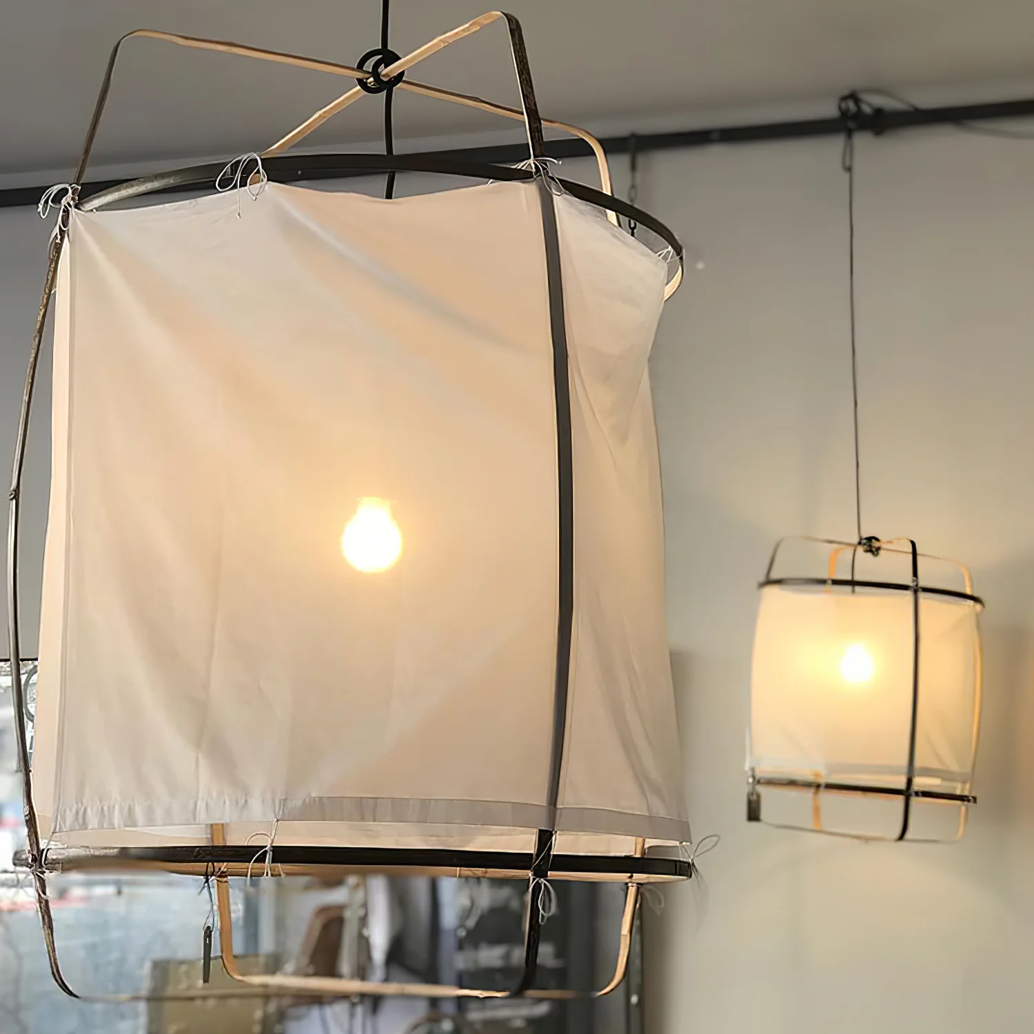 Ozawa Modern Cottage Fabric Pendant Light Shades Living Dining Room Bedroom