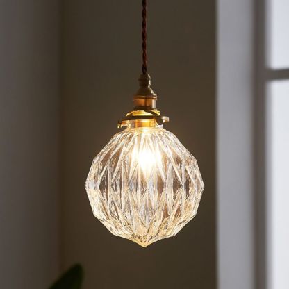 Glass pendant light. Hailie retro style for bedroom lighting.