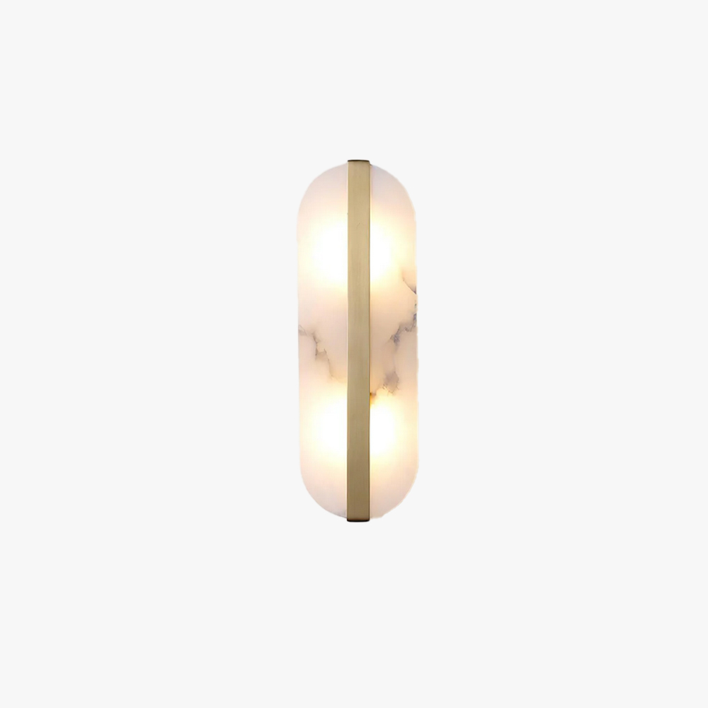 Jade Modern Oval Alabaster Brass Wall Lamp Living Room Bedroom