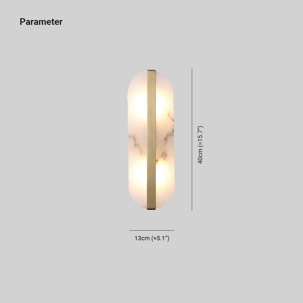 Jade Modern Oval Alabaster Brass Wall Lamp Living Room Bedroom