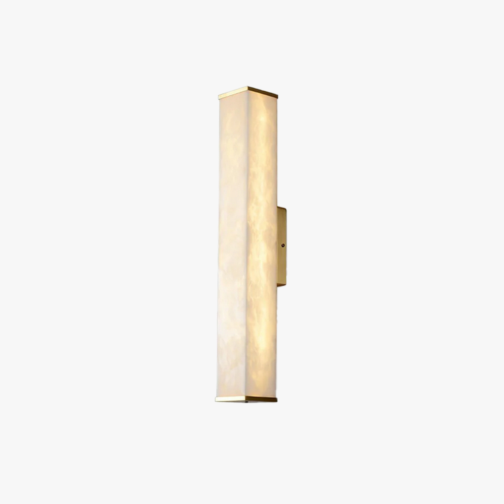 Jade Modern Cuboid Alabaster Brass Wall Lamp Living Room Bedroom