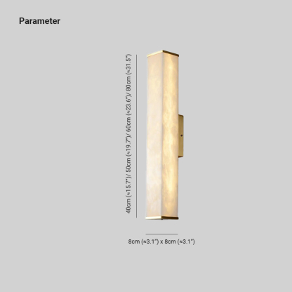 Jade Modern Cuboid Alabaster Brass Wall Lamp Living Room Bedroom