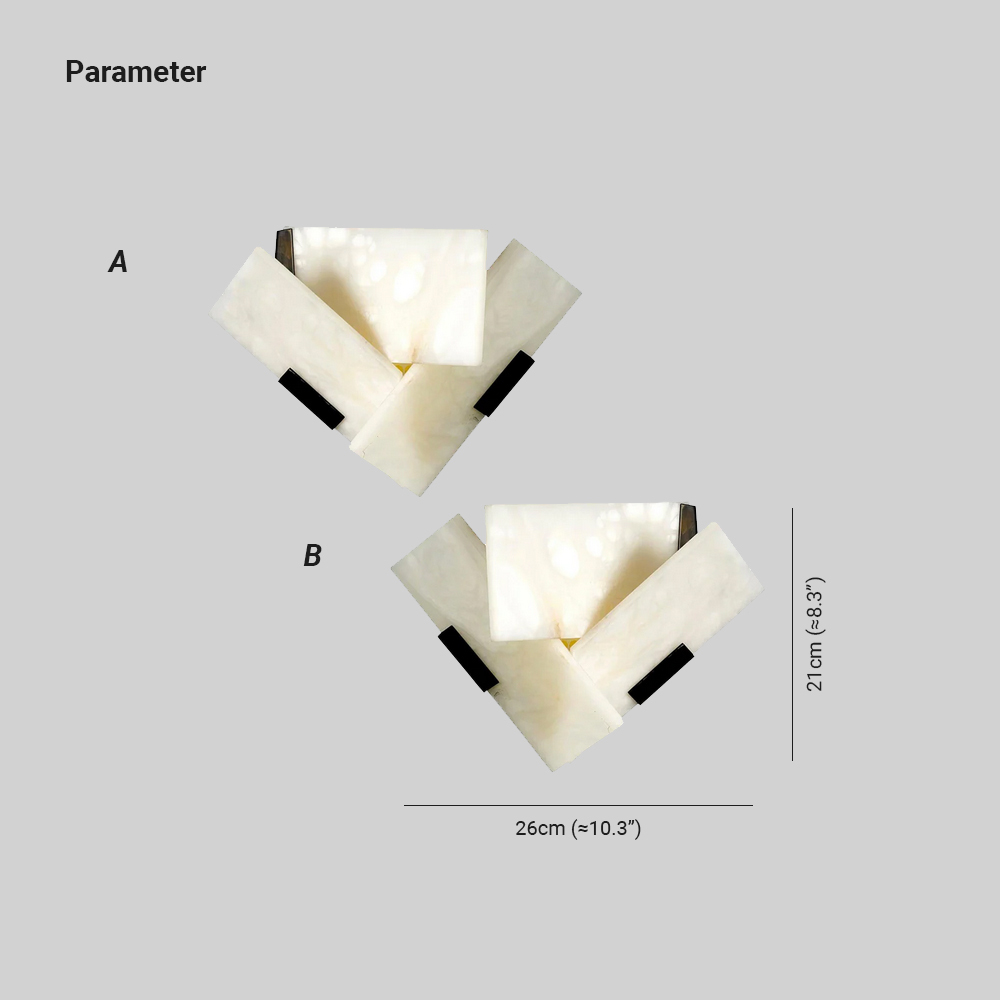 Jade Alabaster Geometric Contemporary Wall Light Living Room