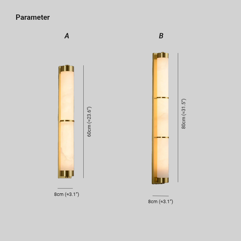 Jade Cylindra Alabaster Brass Wall Light Living Room Bedroom