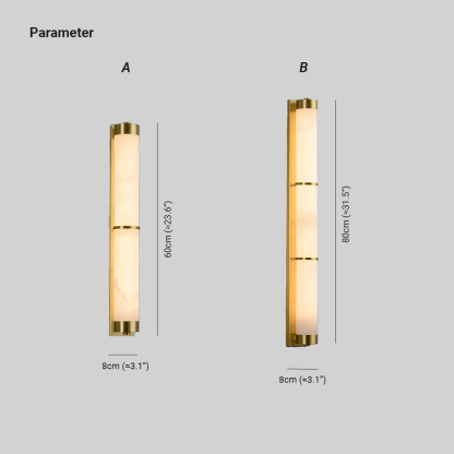 Jade Cylindra Alabaster Brass Wall Light Living Room Bedroom