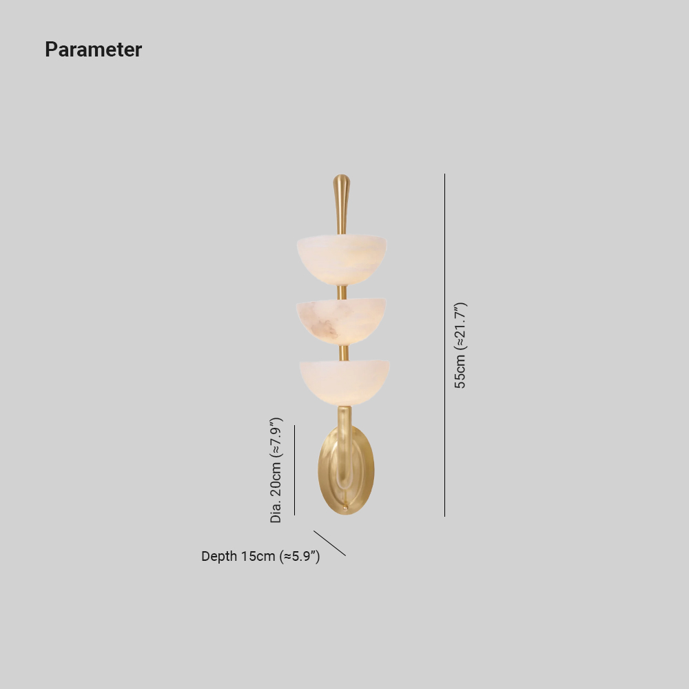 Jade Modern Triple Alabaster Wall Light Living Room Bedroom