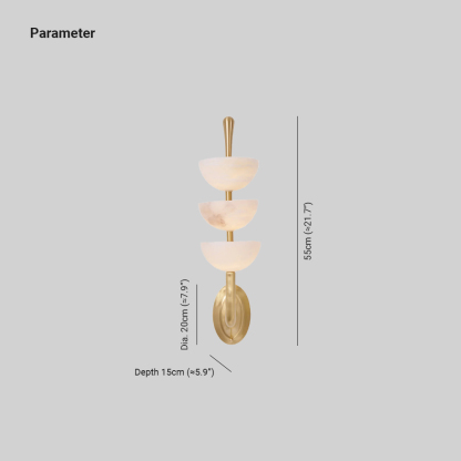 Jade Modern Triple Alabaster Wall Light Living Room Bedroom
