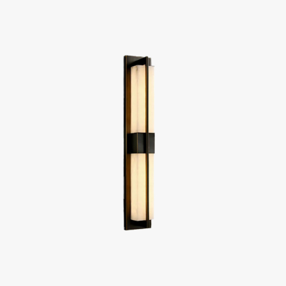 Jade Rectangular Alabaster Brass Wall Light Living Room Bedroom