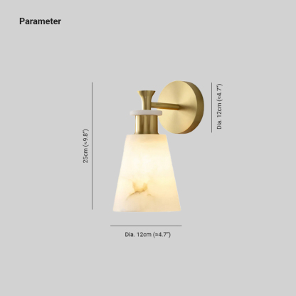 Jade Modern Tapered Alabaster Wall Light Living Room Bedroom