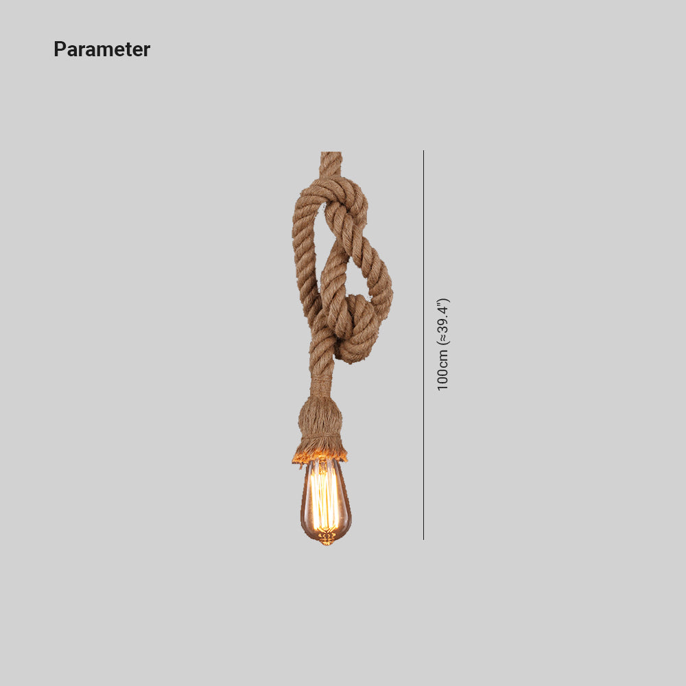 Alessio rope pendant light dimension, 100cm retro industrial lighting