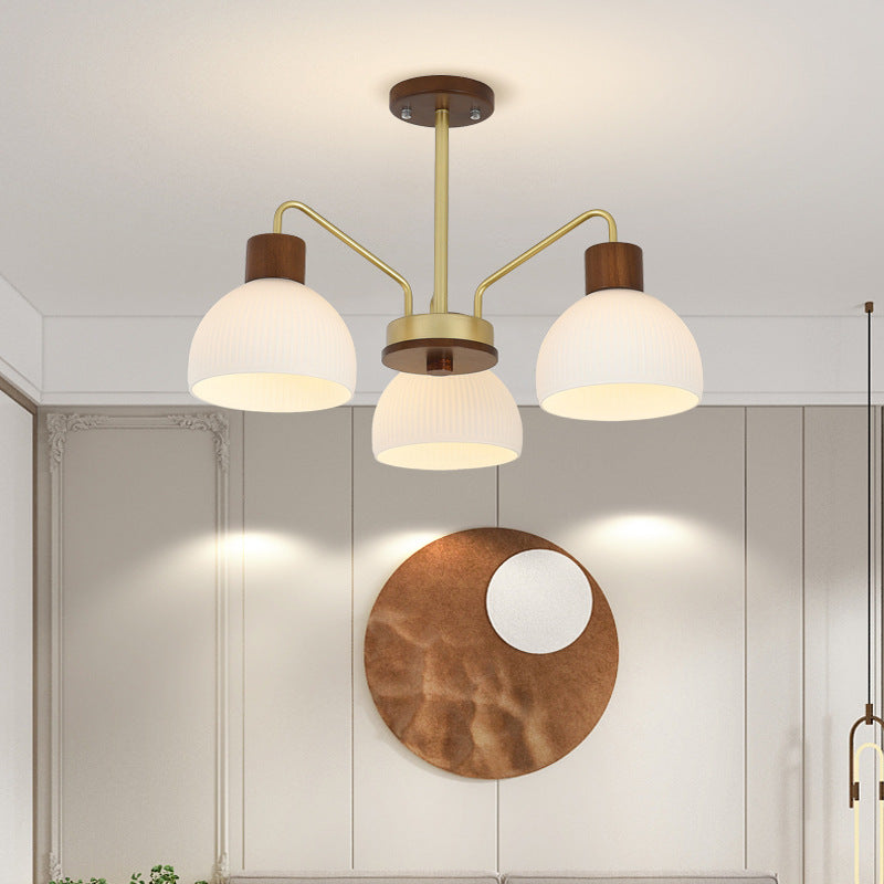 Lily Rustic Chandelier Metal/Wood/Glass Living Room/Dining Room