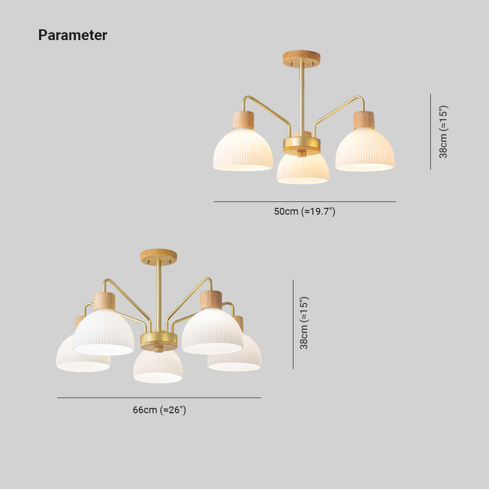 Lily Rustic Chandelier Metal/Wood/Glass Living Room/Dining Room
