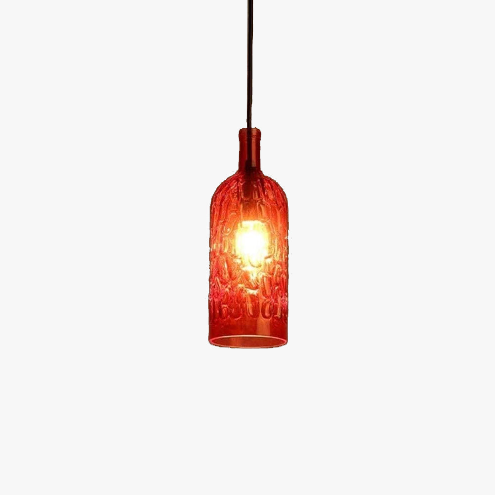 Hailie Vintage Pendant Light Wine Bottle Metal/Glass Kitchen Island