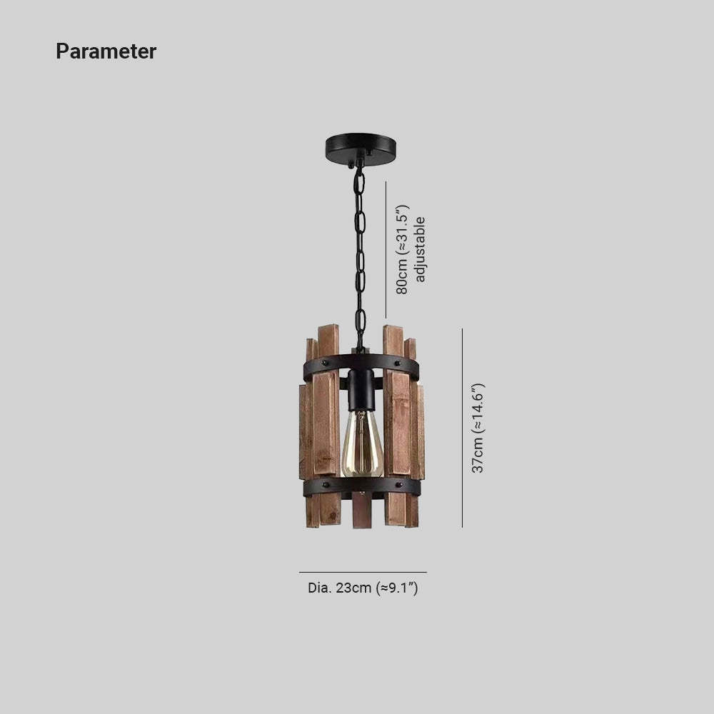 Austin Retro LED Pendant Light dimension