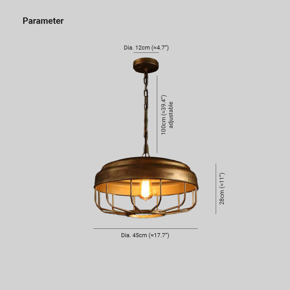 Alessio Industrial Pendant Light dimensions