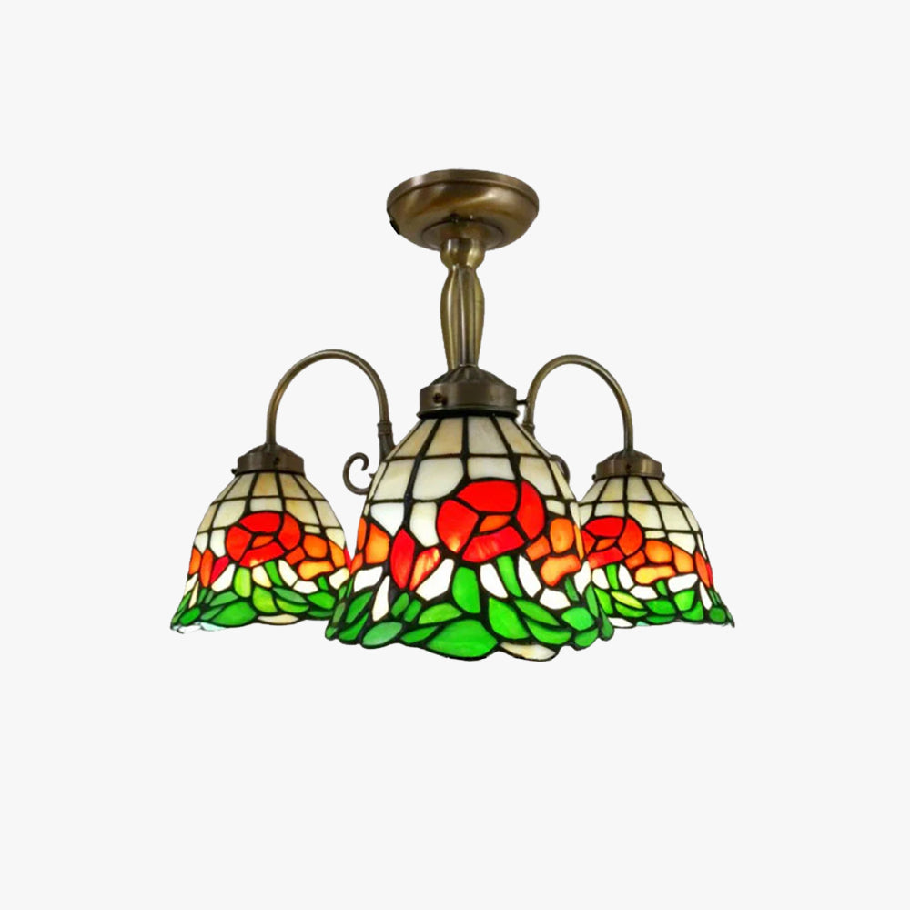 Eryn Retro LED Flower Chandelier Colourful Bedroom Bar Dining Room