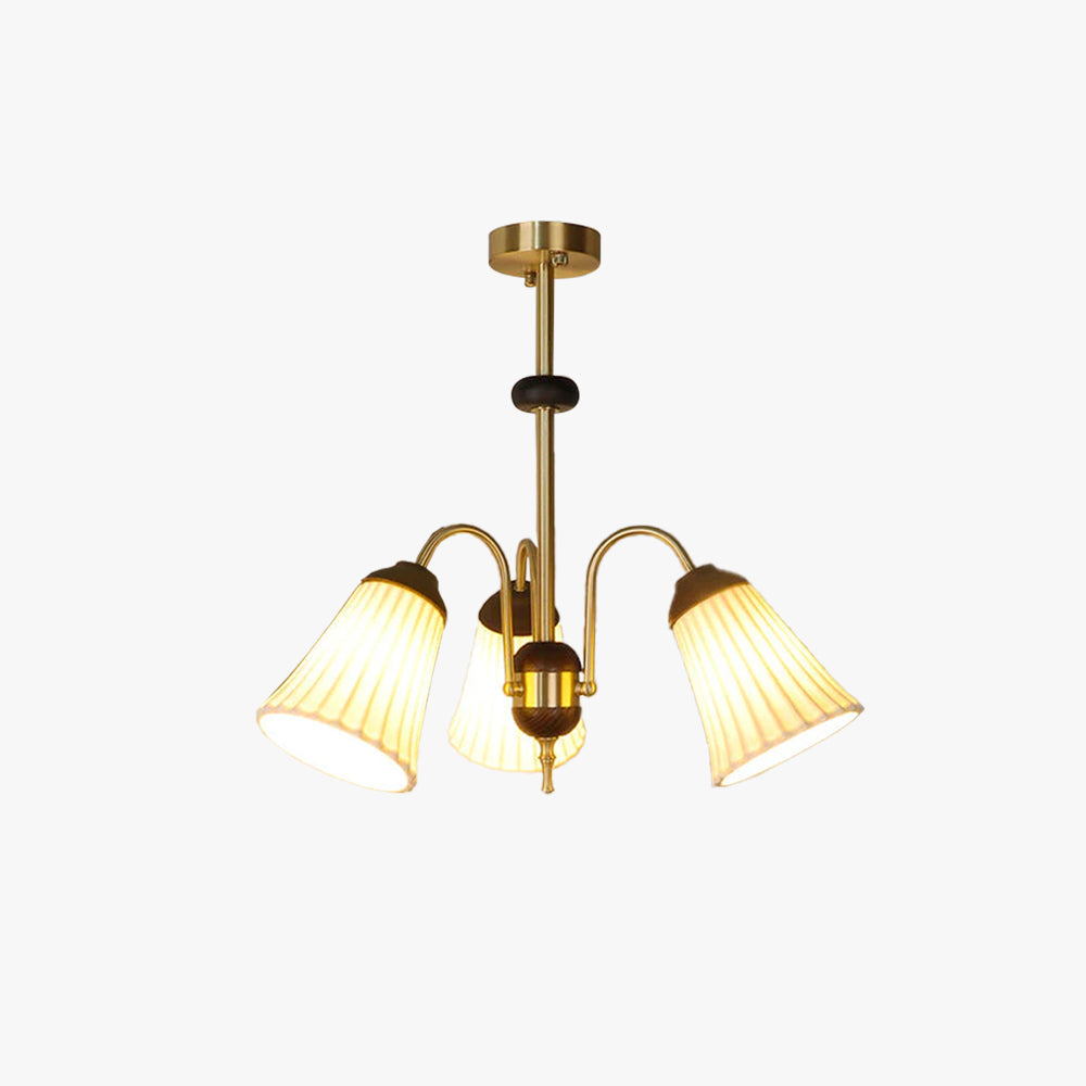 Félicie Retro LED Chandelier Golden Metal Dining Room Bedroom