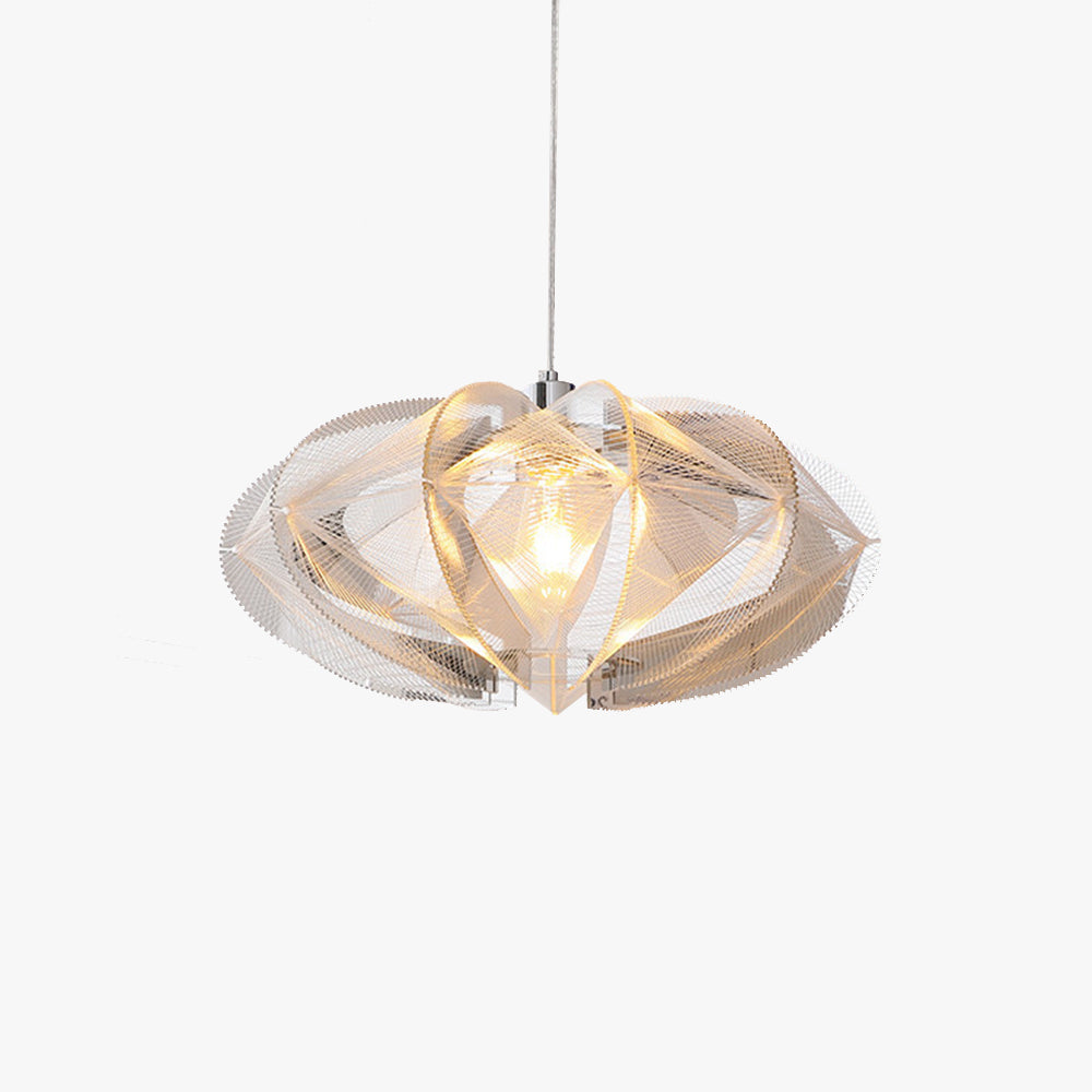 Grace Modern LED Pendant Light White Metal Acrylic Living Room