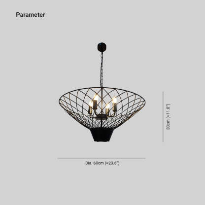 Alessio Black Metal Chandelier - Vintage LED Lighting