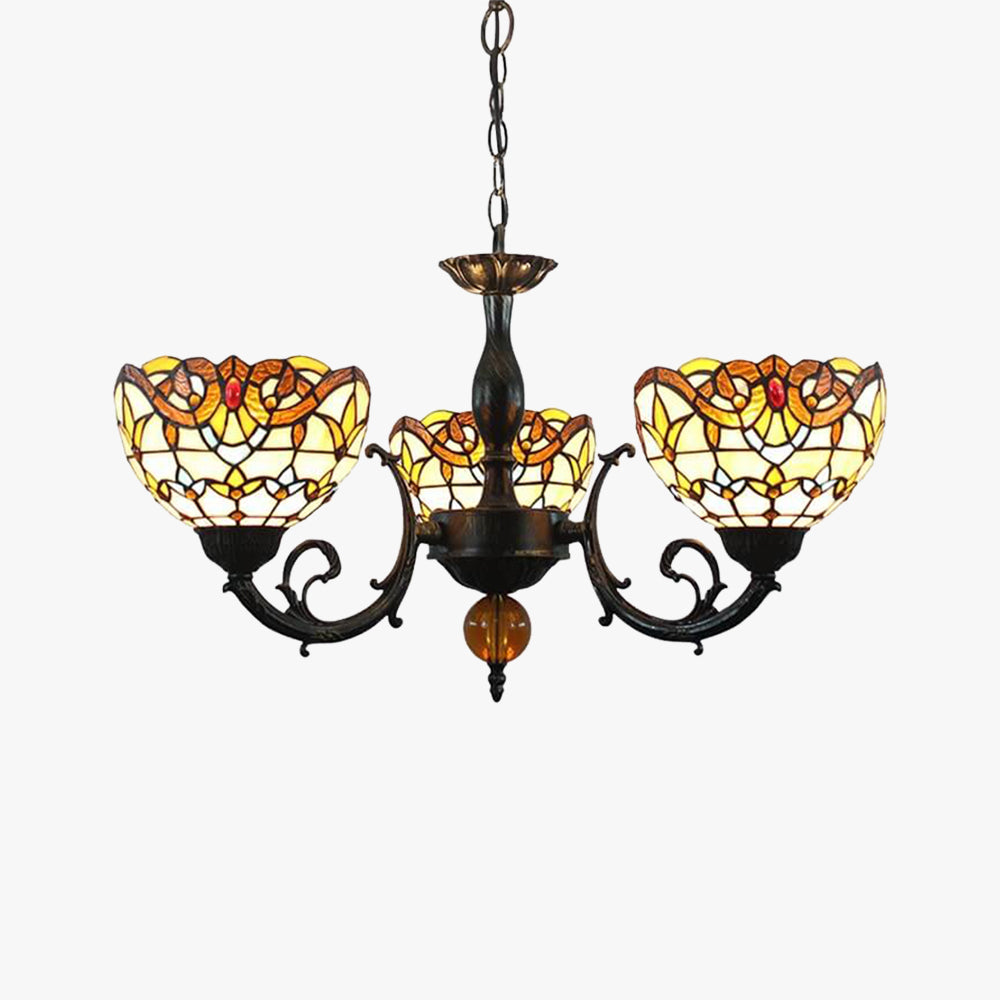 Eryn Vintage LED Chandelier Multicolor Metal Glass Living Room
